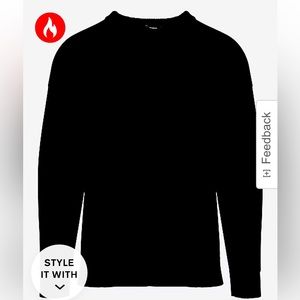 Express Fuzzy Crewneck Sweater Pitch Black